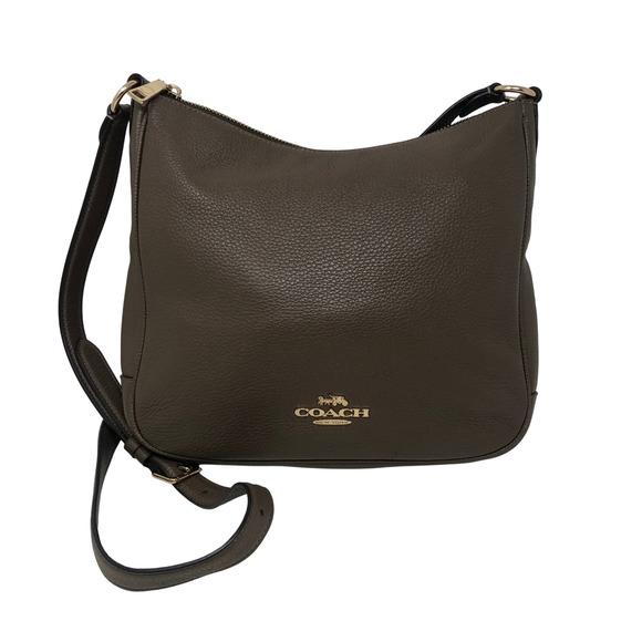 Coach Handbags - Coach Ellie File Crossbody Bag Medium Brown Pebbled Leather Gold Hardware
